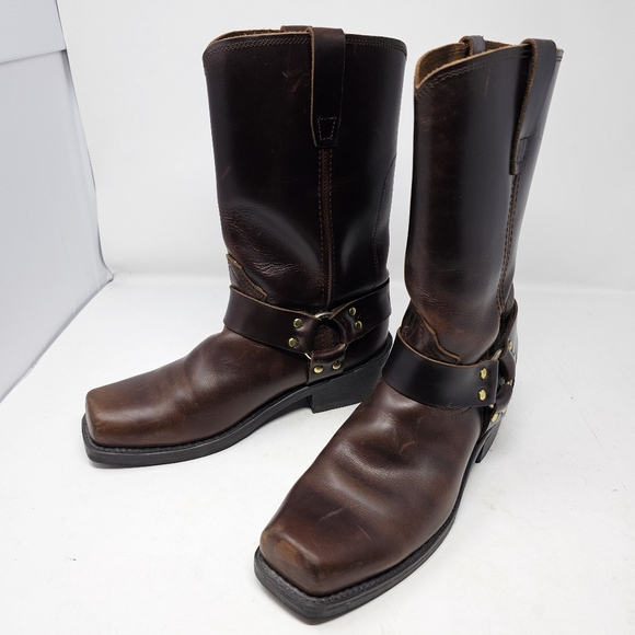 Durango Engineer Harness Boots Size 8.5 EE Square Toe Biker Brown Leather DB514. - Picture 15 of 15